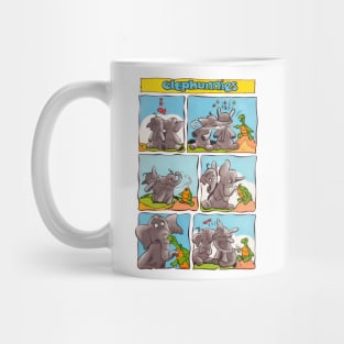 two elephants and a funny turtle vintage retro Mug